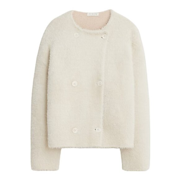 NWT J.Crew Collection Oversized Double-faced Wool-blend Jacket in Light Bone XS - Picture 7 of 11